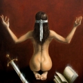 Alberto Lipari - La resa della Giustizia - olio su tela - cm 30x35 - 2015